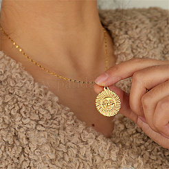 Golden 304 Stainless Steel Pendant Necklace&nbsp;SA1727-2