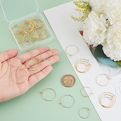 60Pcs 2 Styles Brass Hoop Earrings Findings&nbsp;KK-UN0002-43