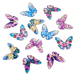 6 Colors Epoxy Resin Flower Print Big Pendants&nbsp;RESI-TA0002-60A