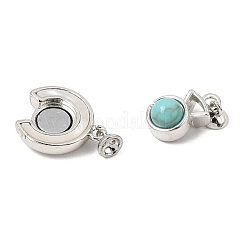 Brass & Natural Shell & Synthetic Turquoise Magnetic Clasps&nbsp;KK-C066-21P