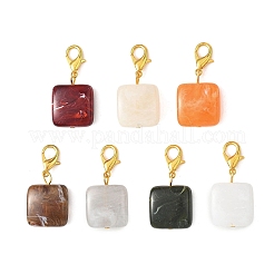 Square Acrylic Imitation Gemstone Pendant Decorations&nbsp;HJEW-JM04575