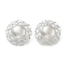 304 Stainless Steel Flat Round Stud Earrings for Women&nbsp;EJEW-M089-05P
