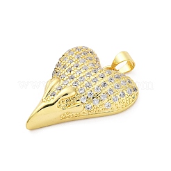 Brass Micro Pave Cubic Zirconia Pendants&nbsp;KK-U066-04B-G
