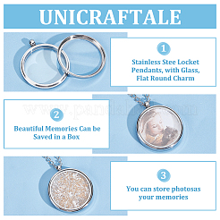 2Pcs 304 Stainless Stee Locket Pendants&nbsp;FIND-UN0016-55A