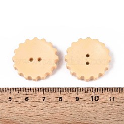 Spray Painted Natural Wood Buttons&nbsp;WOOD-T032-34A