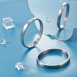 2Pcs 304 Stainless Steel Plain Bangles&nbsp;BJEW-UN0001-50