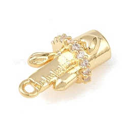 Brass Micro Pave Clear Cubic Zirconia Pendants&nbsp;KK-G545-17G