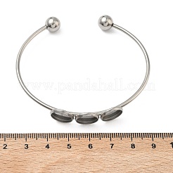 304 Stainless Steel Open Cuff Bangle Makings&nbsp;STAS-K320-01B-P