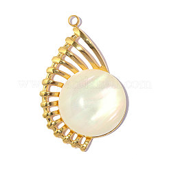 304 Stainless Steel & Shell Pendants&nbsp;STAS-OY019-39G