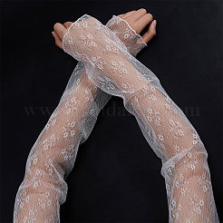 2 Pairs 2 Style Elegant Flower Pattern Polyester Lace Arm Sleeves&nbsp;AJEW-CP0001-43