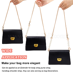 3Pcs 3 Style ABS Plastic Imitation Pearl & Iron Curb Chain Bag Handles&nbsp;DIY-WR0002-70B