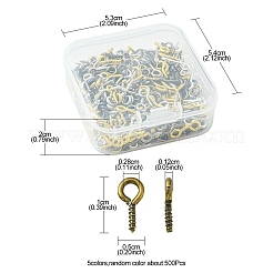 500Pcs Iron Screw Eye Pin Peg Bails&nbsp;IFIN-YW0001-66