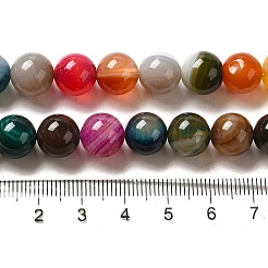 Natural Striped Agate/Banded Agate Round Bead Strands&nbsp;G-E234-16