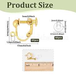 40Pcs Brass Screw Clip Earring Converter&nbsp;KK-ME0001-27G