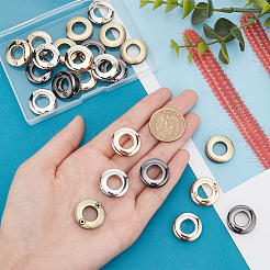 24Pcs 4 Colors Alloy Grommet Eyelet Findings&nbsp;FIND-PH0007-77