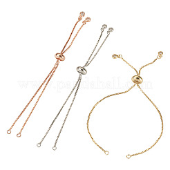 3Pcs 3 Colors Brass Box Chain Slider Bracelet Making&nbsp;KK-TA0003-12-RS