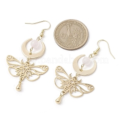 Natural Rose Quartz Dangle Earrings&nbsp;EJEW-TA00398