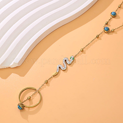 Stainless Steel Micro Pave Cubic Zirconia Link Ring Bracelets for Women&nbsp;PA4928