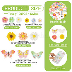 100Pcs 4 Styles Opaque Resin Cabochons&nbsp;CRES-TA0001-92