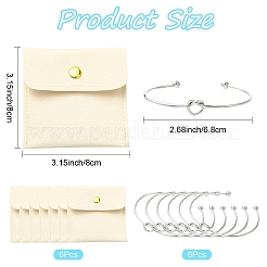 6Pcs Knot Shape Cuff Bangle&nbsp;BJEW-YW0001-19