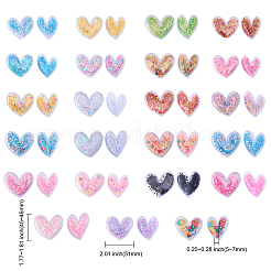 50pcs Heart PVC & Plastic Sequin Shaker Cabochons&nbsp;KY-CJ0001-45