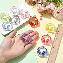 10Pcs 10 Colors UV Plating Transparent Acrylic Pendants&nbsp;TACR-FS0001-72