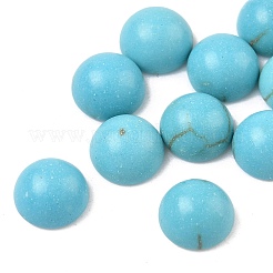 Craft Findings Dyed Synthetic Turquoise Flat Back Dome Cabochons&nbsp;X-TURQ-S266-6mm-01