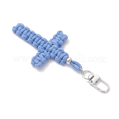 Cross Cotton Threads Pendants Decorations&nbsp;HJEW-TA00398-02