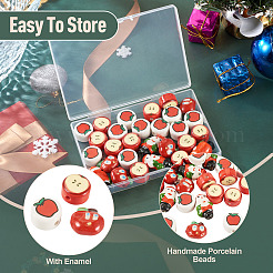 28Pcs 4 Styles Christmas Theme Handmade Porcelain Beads&nbsp;PORC-TA0001-38