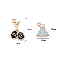 32Pcs 8 Style Zinc Alloy Enamel Pendants&nbsp;ENAM-LS0001-12LG