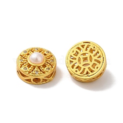 Rack Plating Hollow Brass Cubic Zirconia Beads&nbsp;KK-K381-21C-MG