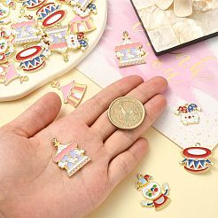 30Pcs 5 Styles Circus Theme Alloy Enamel Pendants&nbsp;ENAM-CJ0004-78