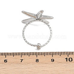 304 Stainless Steel Adjustable Open Cuff Rings for Women&nbsp;RJEW-K303-01P