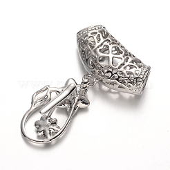 Flower Brass Pendant Pinch Bails&nbsp;X-KK-I607-07P