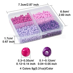 800pcs 4 Colors Baking Paint Glass Round Seed Beads&nbsp;SEED-FS0001-21A