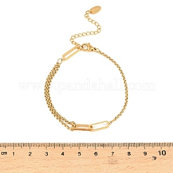 Rectangle 304 Stainless Steel Link Bracelets&nbsp;BJEW-Z174-01G