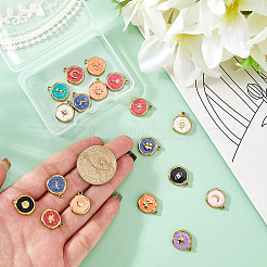18Pcs 18 Styles Stainless Steel Enamel Charms&nbsp;STAS-AR0002-72