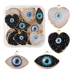 16Pcs 2 Style Druzy Resin Pendants&nbsp;RESI-LS0001-17