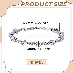 1Pc Alloy Pave Cubic Zirconia Open Cuff Bangles for Women&nbsp;BJEW-LP0003-42A
