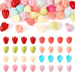 40Pcs 8 Colors Opaque Resin Flower Rose Beads&nbsp;RESI-TA0002-98