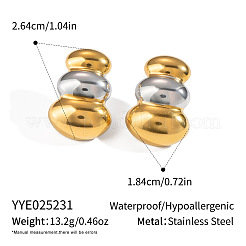 Two Tone 304 Stainless Steel Stud Earrings for Women&nbsp;FM7077