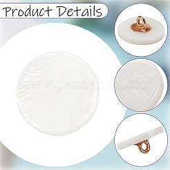 40Pcs 4 Styles 1-Hole Natural Shell Shank Buttons&nbsp;BUTT-CY0001-38