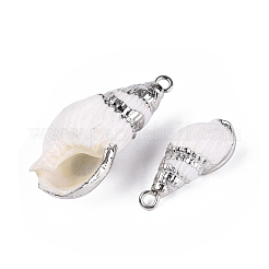 Electroplate Natural Sea Shell Pendants&nbsp;SSHEL-Q100-01P