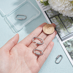 4Pcs 2 Styles 304 Stainless Steel Screw Carabiner Lock Charms&nbsp;STAS-NB0001-85P