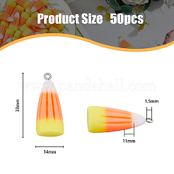 50Pcs Candy Corn Halloween Acrylic Pendants&nbsp;SACR-DC0001-11