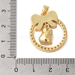 Christmas Theme Brass Micro Pave Cubic Zirconia Pendants&nbsp;KK-K385-120G