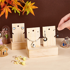 2 Sets 2 Style Rectangle Wooden Earring Card Display Stands&nbsp;EDIS-PH0001-41