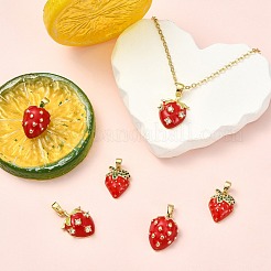 6Pcs 3 Styles Brass Enamel Pendants&nbsp;KK-CJ0004-14