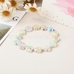 Handmade Millefiori Lampwork Stretch Bracelets&nbsp;BJEW-JB06371-05
