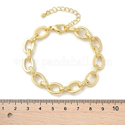 Brass Oval Link Chain Bracelets for Women Men&nbsp;BJEW-K273-10G